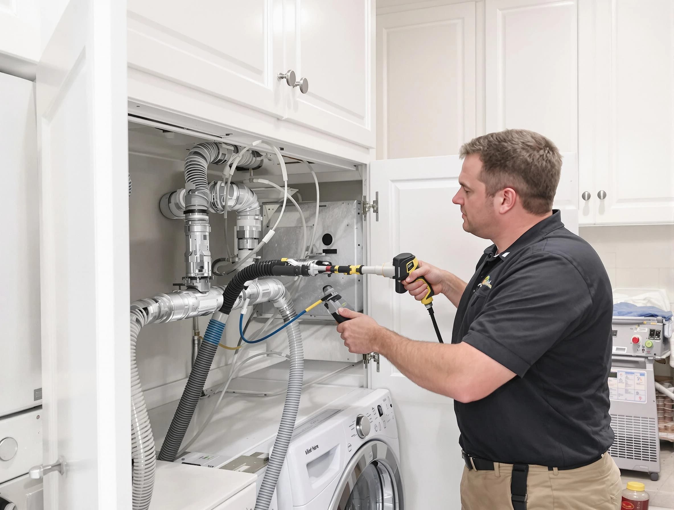 Mapleton Dryer Vent Cleaning professional removing severe blockage from a clogged dryer vent in Mapleton