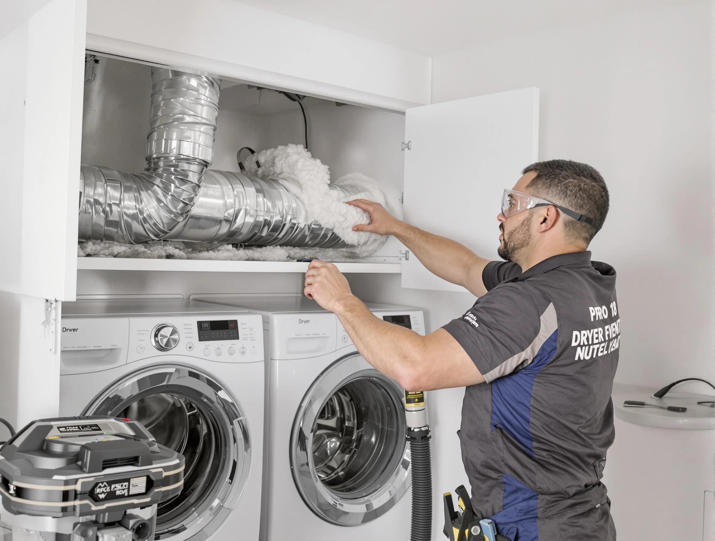 Mapleton Dryer Vent Cleaning certified technician performing specialized gas dryer vent cleaning in Mapleton