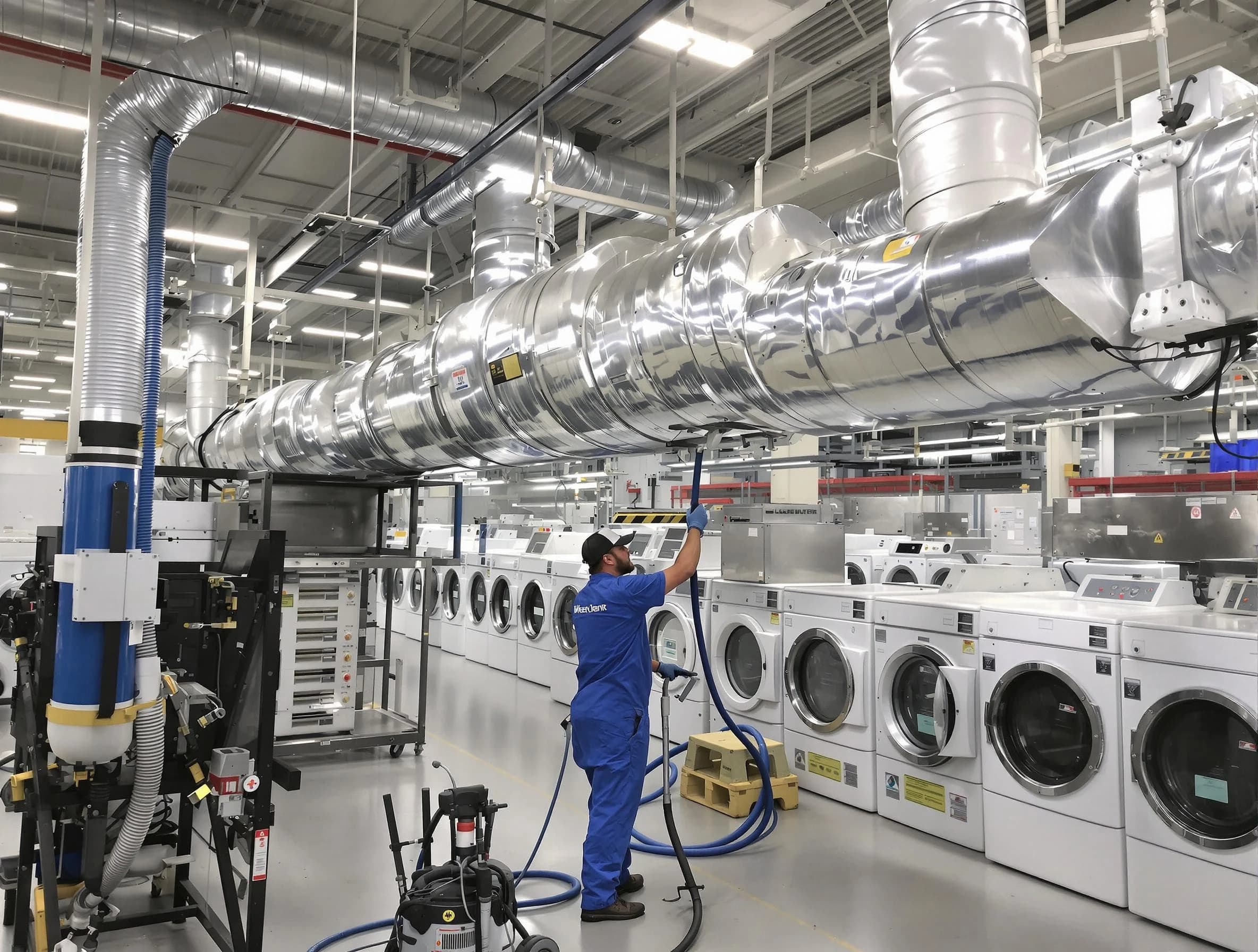 Mapleton Dryer Vent Cleaning team performing heavy-duty industrial dryer vent cleaning in Mapleton